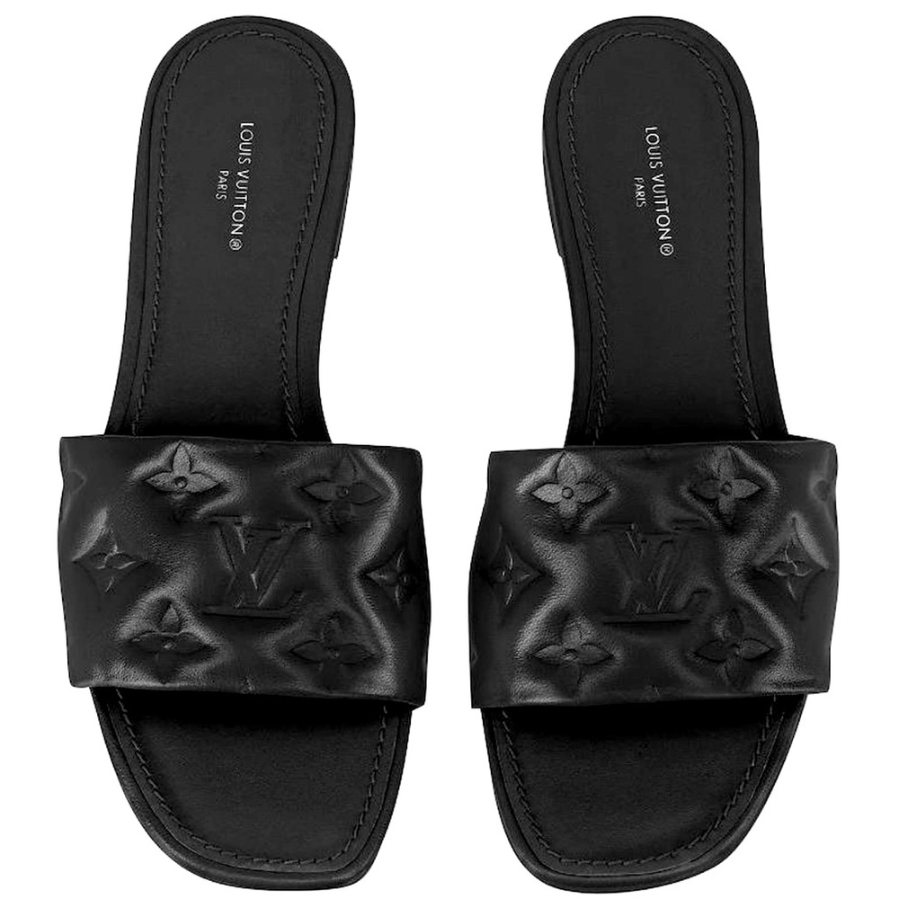Louis Vuitton black flat sandals